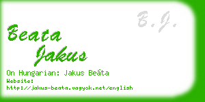 beata jakus business card